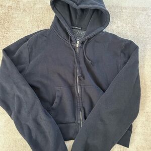 Brandy Melville Black Zip-Up Sweater